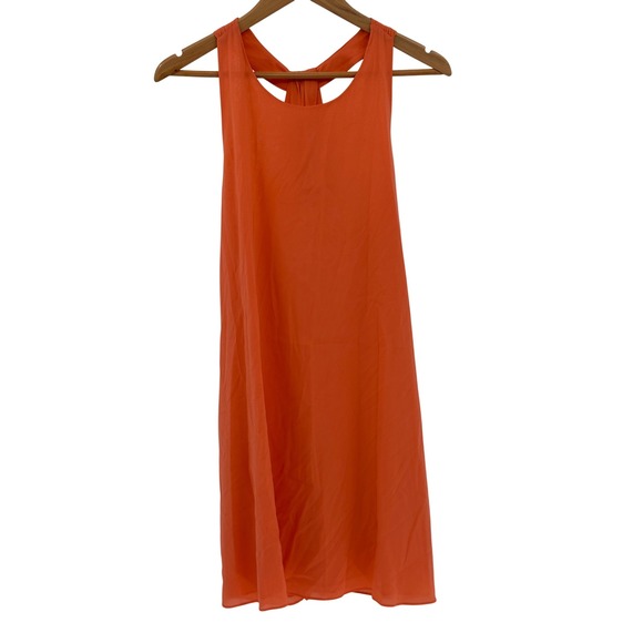 Alice + Olivia Dress Silk Swing Racerback‎ Tank Women Medium Orange New - Picture 1 of 12
